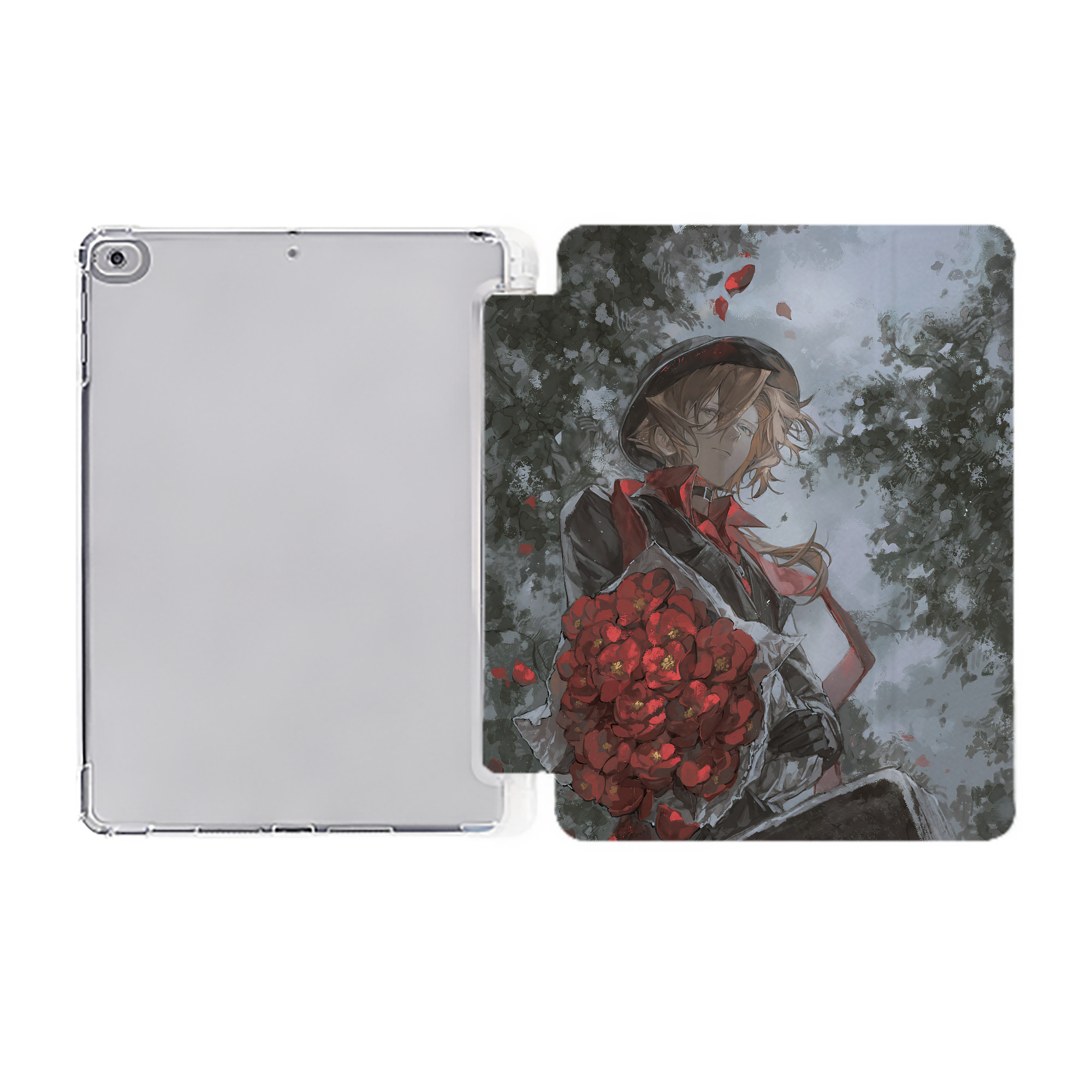 （画像用） 文豪ストレイドッグス Bungo Stray Dogs IPad ケース ペン収納付き 三つ折りスタンド PUレザー×シリコン 対応機種9.5/10.5/10.9インチ